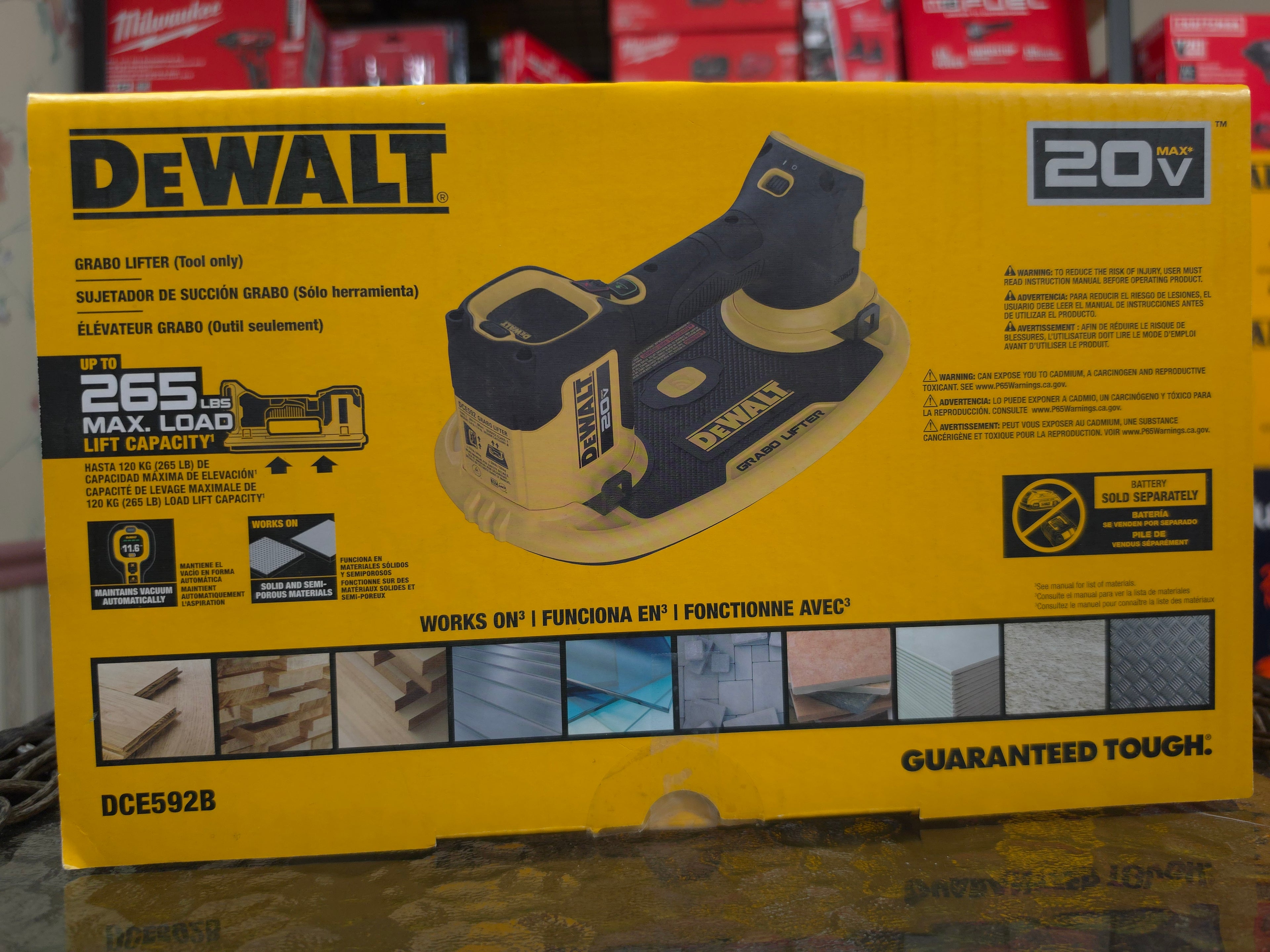 DeWalt DCE592B GRABO Lifter - Original retail box with specs