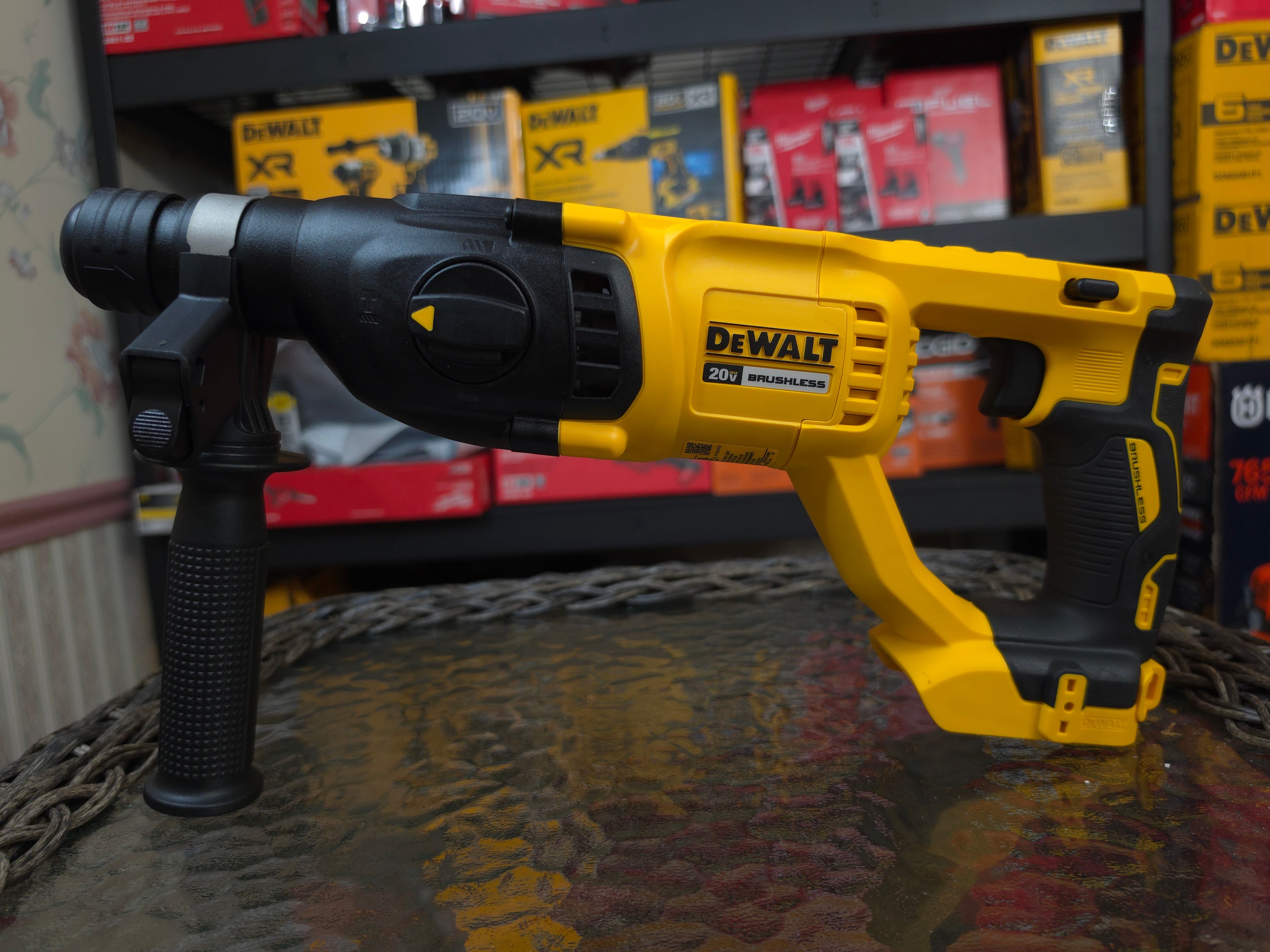 DeWalt DCH133 Rotary Hammer - Back view showing brushless motor