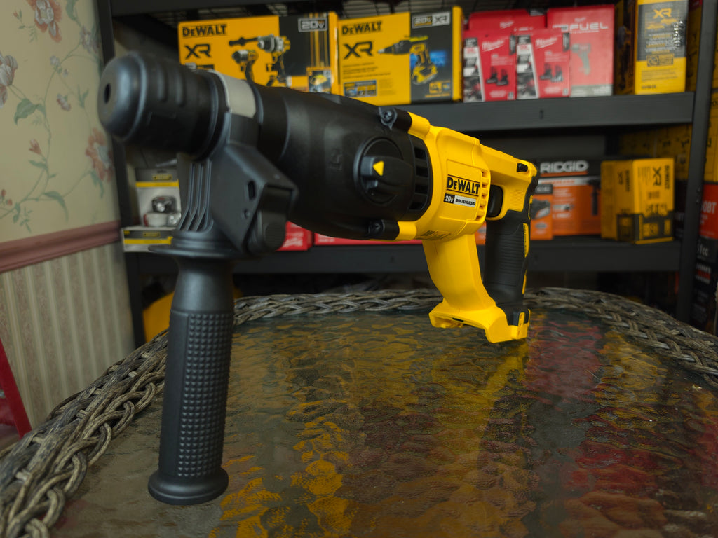 DeWalt DCH133 Rotary Hammer - Side view with handle